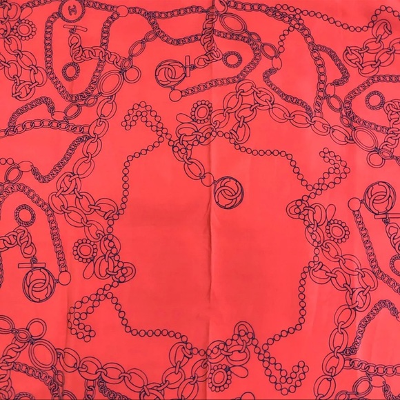 CHANEL Chain Multicolor 100% Silk Scarf/6T0362 - Picture 6 of 9